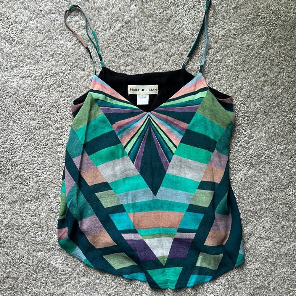 Mara Hoffman colorful Cami tank with adjustable straps size small